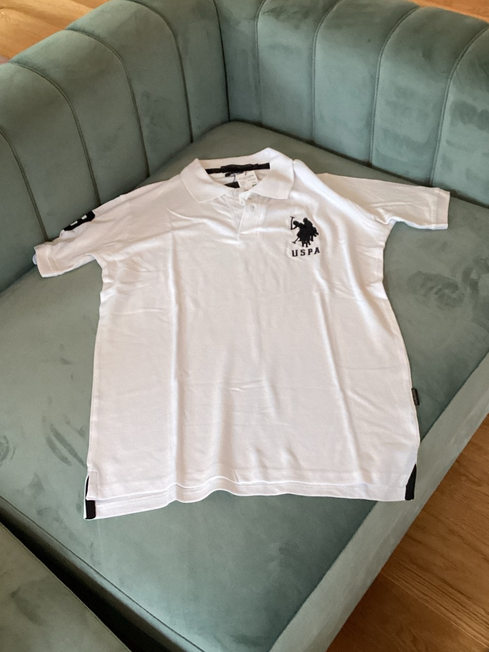 U.S. Polo Assn. White Polo with Black Logo